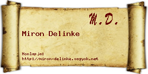 Miron Delinke névjegykártya